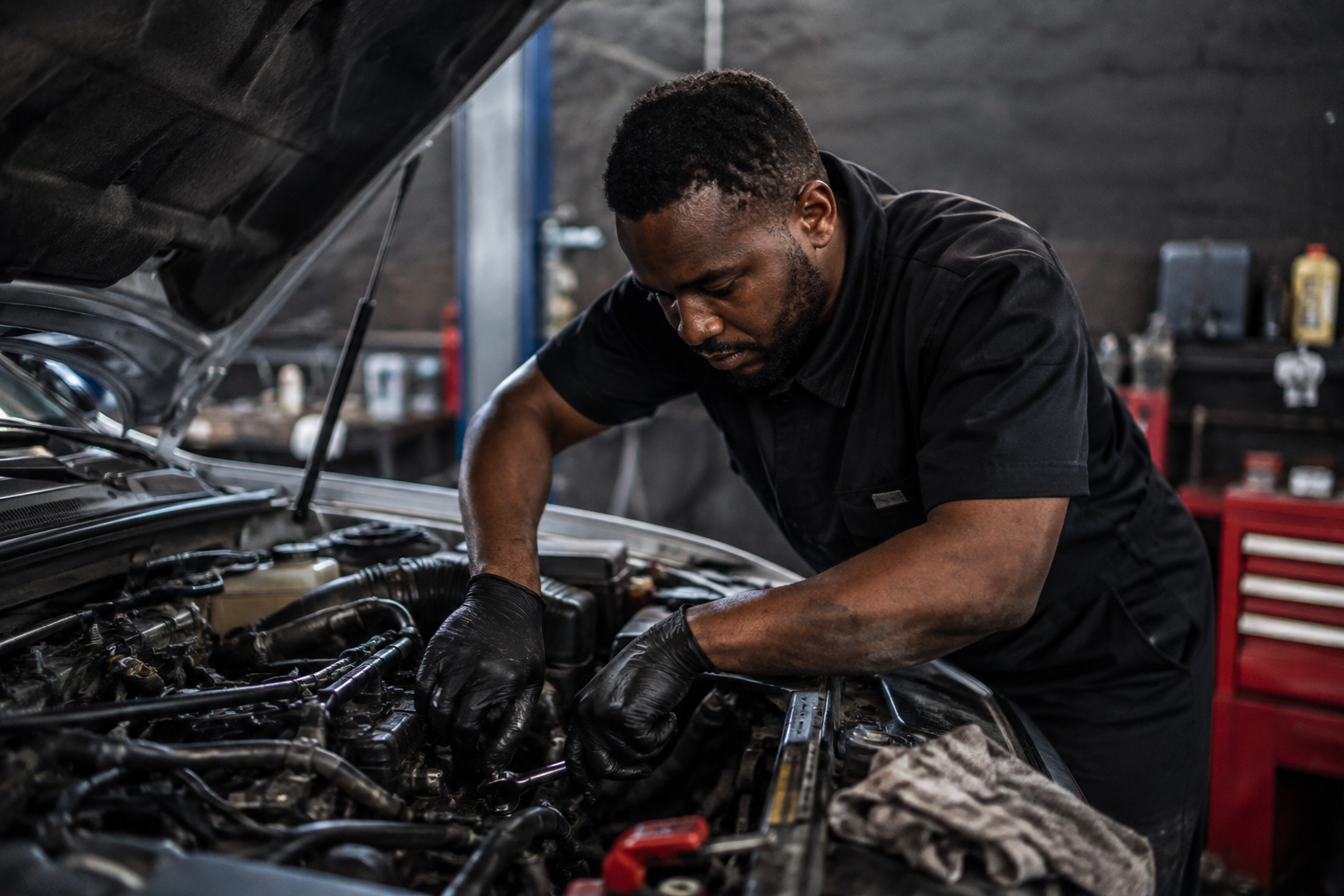 GMAPS technician working on a vehicle